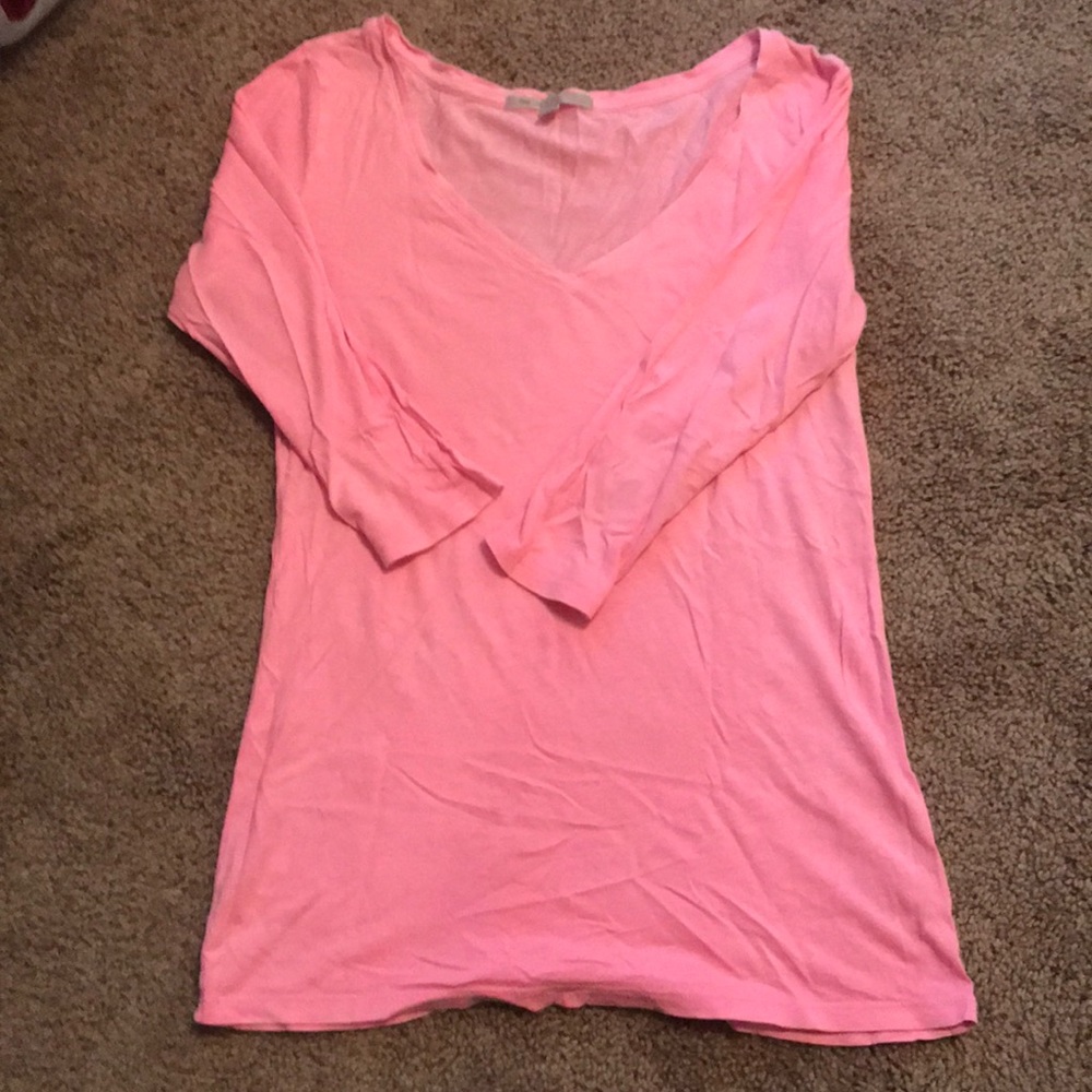 Gap pink three quarter sleeve shirt